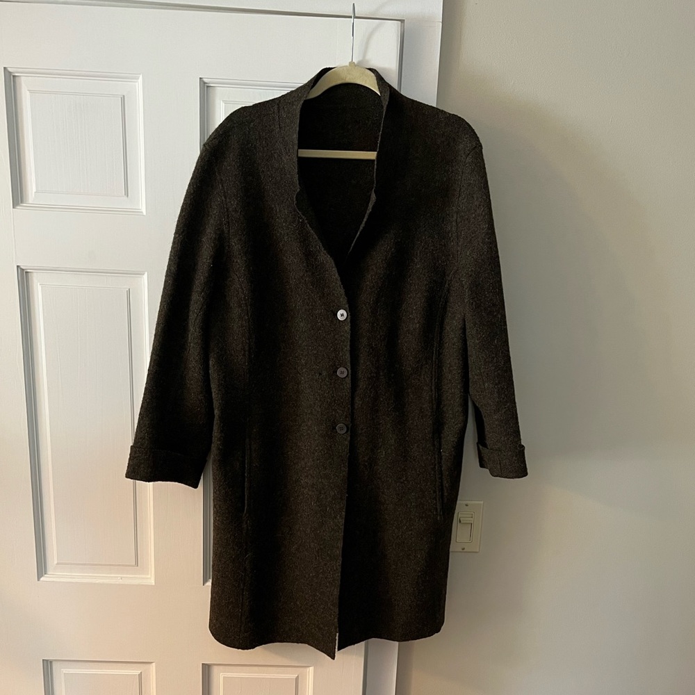 Eileen Fisher Alpaca and Wool felted Coat with Pockets Size 1x